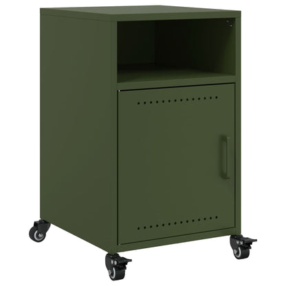 Olive Green Steel Bedside Cabinets Set of 2 - 36x39x59 cm