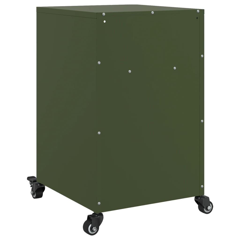 Olive Green Steel Bedside Cabinets Set of 2 - 36x39x59 cm