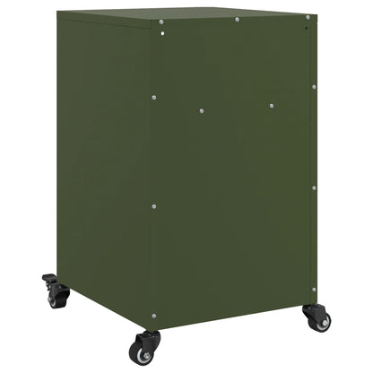 Olive Green Steel Bedside Cabinets Set of 2 - 36x39x59 cm