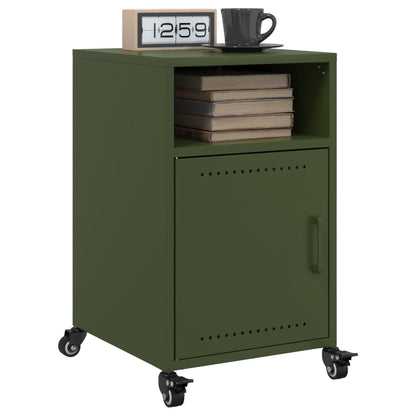 Olive Green Steel Bedside Cabinets Set of 2 - 36x39x59 cm