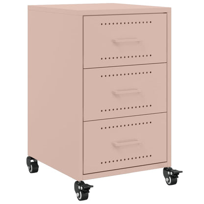 Stylish Pink Steel Bedside Cabinet 36x39x59 cm