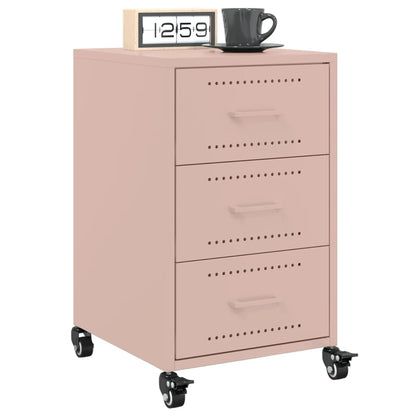 Stylish Pink Steel Bedside Cabinet 36x39x59 cm