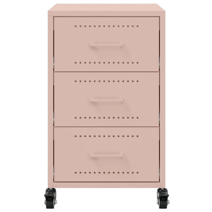 Stylish Pink Steel Bedside Cabinet 36x39x59 cm