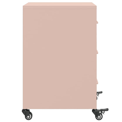 Stylish Pink Steel Bedside Cabinet 36x39x59 cm