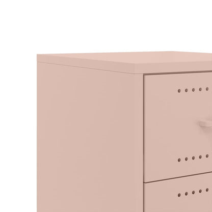 Stylish Pink Steel Bedside Cabinet 36x39x59 cm