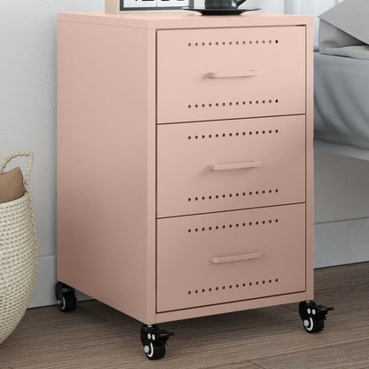 Stylish Pink Steel Bedside Cabinet 36x39x59 cm