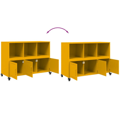Mustard Yellow Steel Sideboard 100.5x39x72 cm