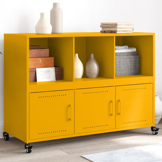 Mustard Yellow Steel Sideboard 100.5x39x72 cm