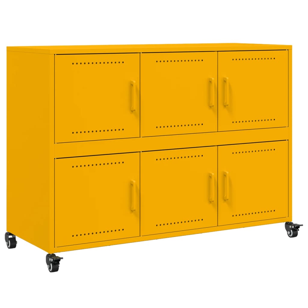 Sideboard Mustard Yellow 100.5x39x72 cm Steel