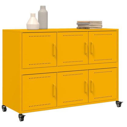 Sideboard Mustard Yellow 100.5x39x72 cm Steel