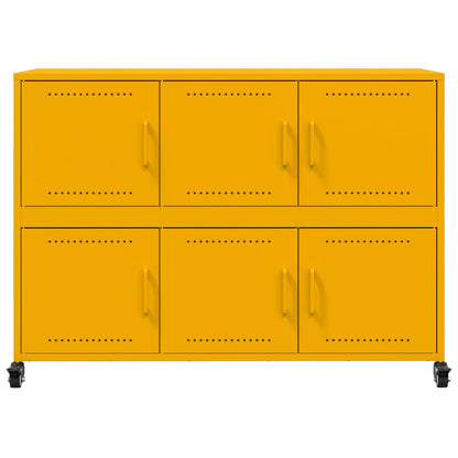 Sideboard Mustard Yellow 100.5x39x72 cm Steel