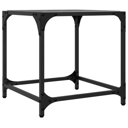 Coffee Table with Black Glass Top 40x40x40 cm Steel