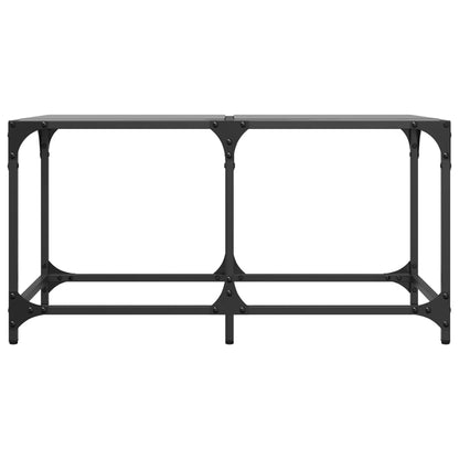 Coffee Table with Black Glass Top 78.5x40x40 cm Steel