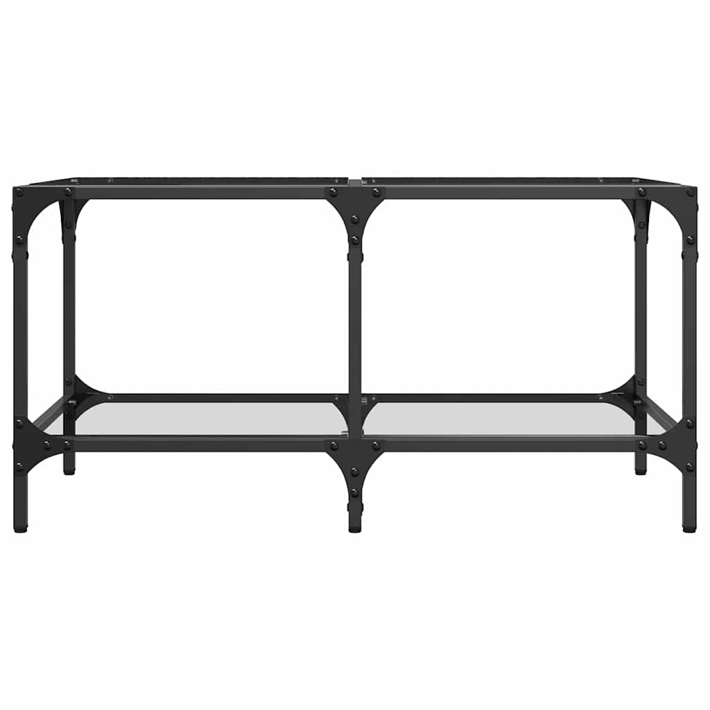 Coffee Table with Transparent Glass Top 78.5x40x40 cm Steel