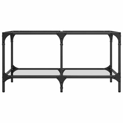 Coffee Table with Transparent Glass Top 78.5x40x40 cm Steel