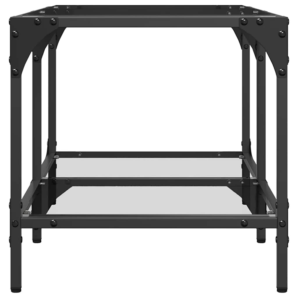 Coffee Table with Transparent Glass Top 78.5x40x40 cm Steel