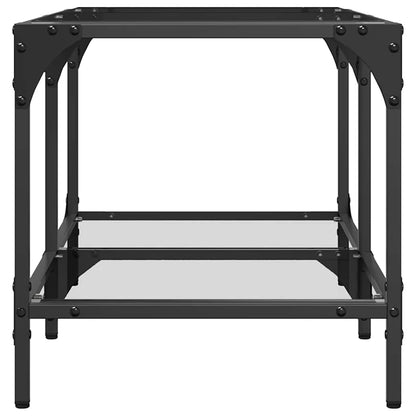 Coffee Table with Transparent Glass Top 78.5x40x40 cm Steel