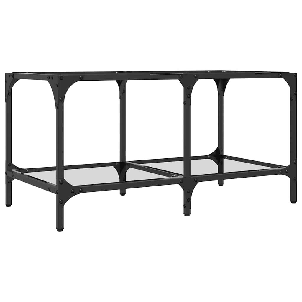 Coffee Table with Transparent Glass Top 78.5x40x40 cm Steel