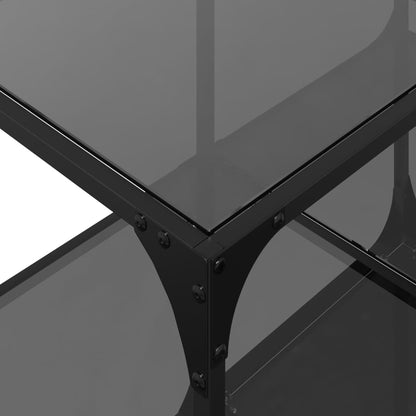 Coffee Table with Black Glass Top 78.5x40x40 cm Steel