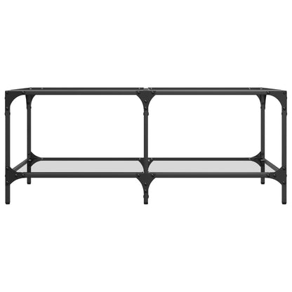 Coffee Table with Transparent Glass Top 98.5x50x40 cm Steel
