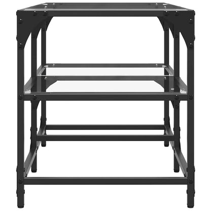 Coffee Table with Transparent Glass Top 78.5x40x45 cm Steel