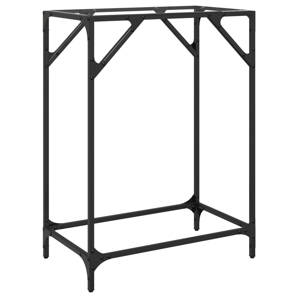 Steel & Glass Console Table - 60x35x81 cm, Transparent Top