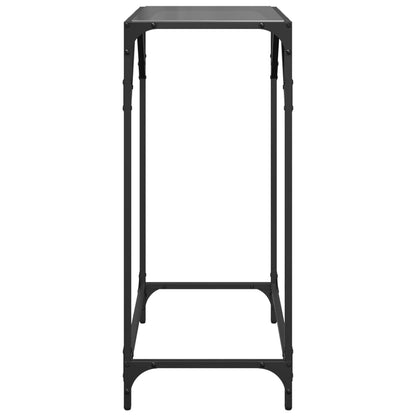 Sleek Console Table Black Glass Top 60x35x81 cm, Steel Frame