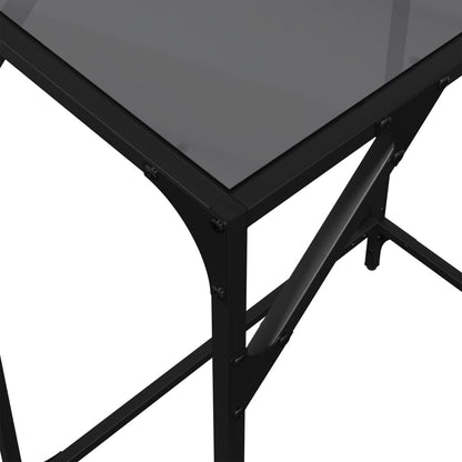 Sleek Console Table Black Glass Top 60x35x81 cm, Steel Frame