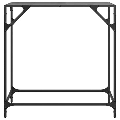 Sleek Black Glass Console Table 80x35x81 cm with Steel Frame