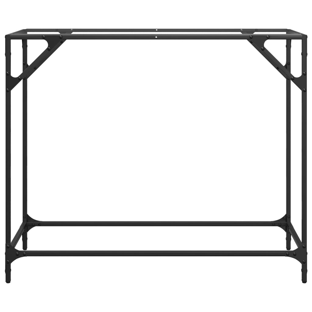 Sleek Console Table with Glass Top & Steel Frame, 98x35x81 cm