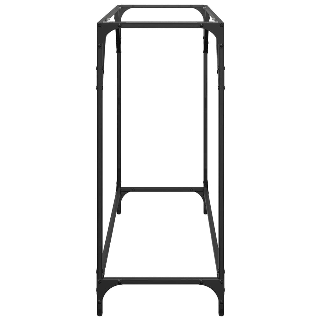 Sleek Console Table with Glass Top & Steel Frame, 98x35x81 cm