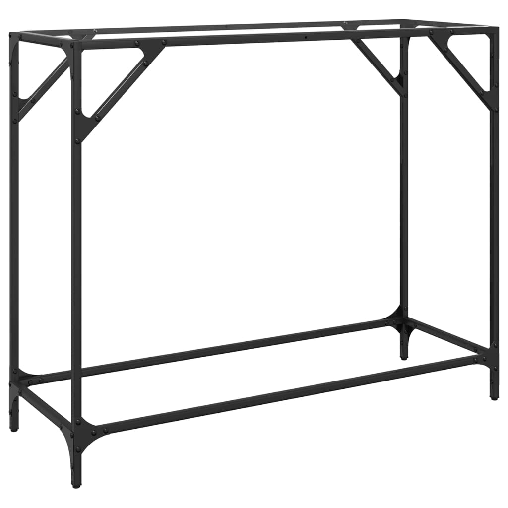 Sleek Console Table with Glass Top & Steel Frame, 98x35x81 cm