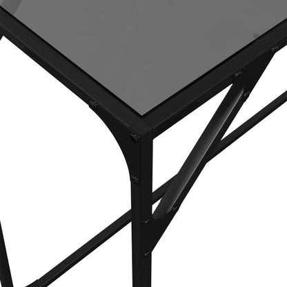 Elegant Console Table with Black Glass Top & Steel Frame, 98x35x81 cm