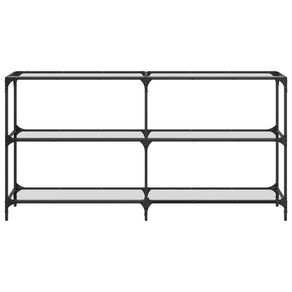 Sleek Steel Console Table with Transparent Glass Top 158.5x30x81 cm