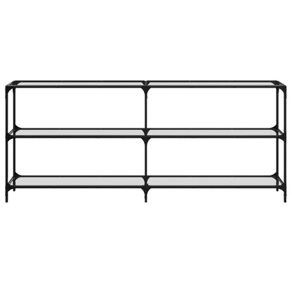 Console Table with Transparent Glass Top 194.5x30x81 cm Steel