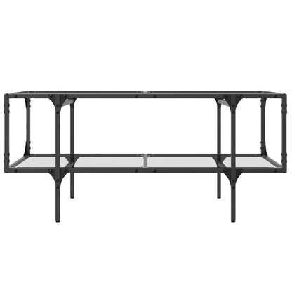 Coffee Table with Transparent Glass Top 98.5x50x45 cm Steel