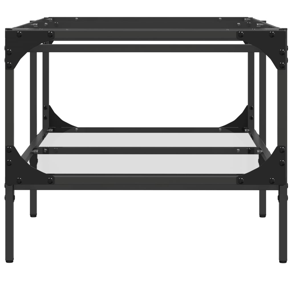 Coffee Table with Transparent Glass Top 98.5x50x45 cm Steel