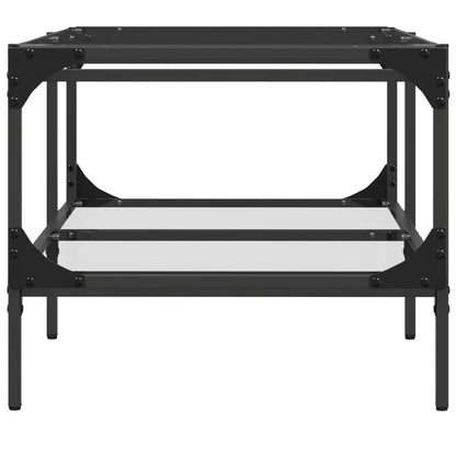 Coffee Table with Transparent Glass Top 98.5x50x45 cm Steel