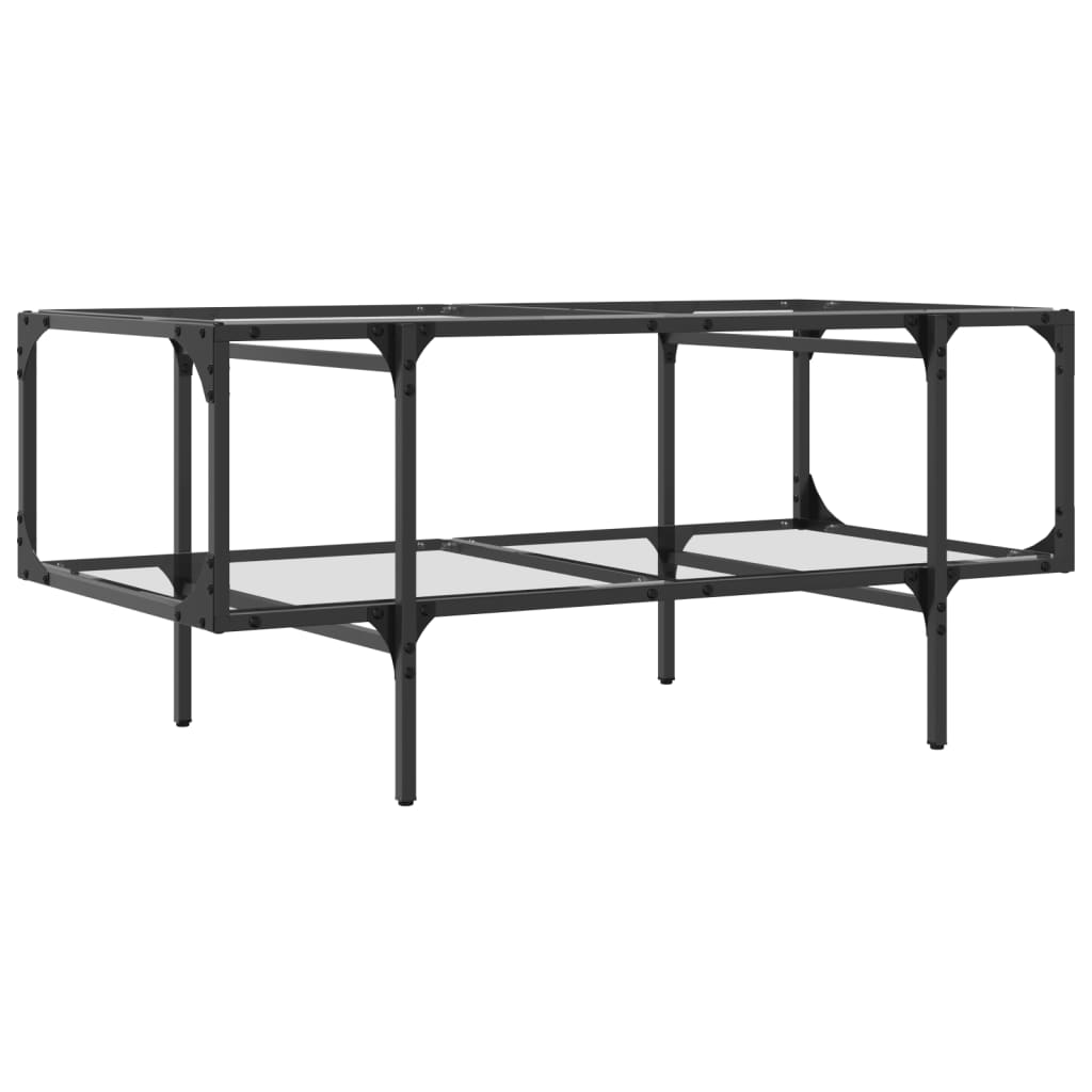 Coffee Table with Transparent Glass Top 98.5x50x45 cm Steel
