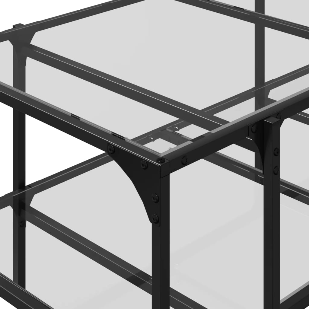 Coffee Table with Transparent Glass Top 98.5x50x45 cm Steel