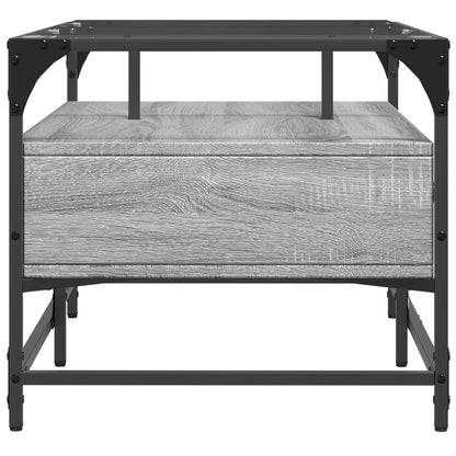 Coffee Table with Glass Top Grey Sonoma 98.5x50x45 cm Steel