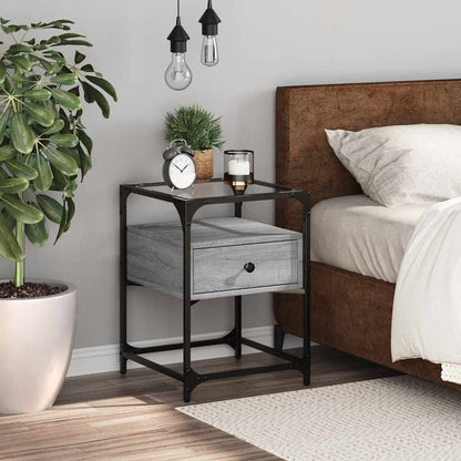 Grey Sonoma Engineered Wood Bedside Cabinet, 40x40x55 cm