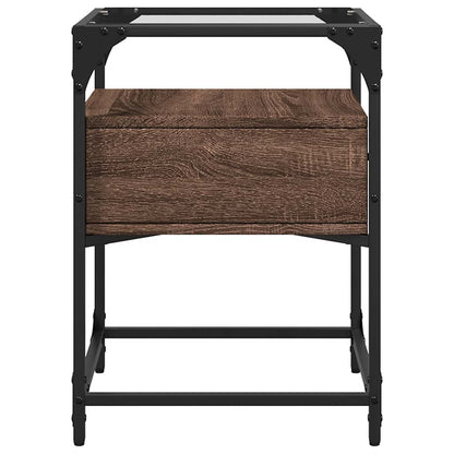 Brown Oak Bedside Cabinet - 40x40x55 cm Engineered Wood