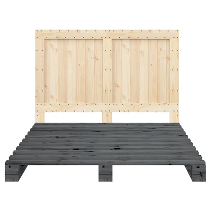 Bed Frame without Mattress  Grey 140x200 cm Solid Wood Pine