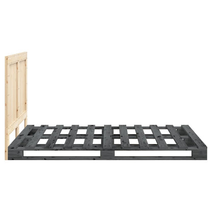 Bed Frame without Mattress  Grey 140x200 cm Solid Wood Pine
