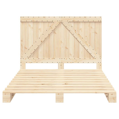 Bed Frame without Mattress with Headboard 140x200 cm Solid Wood