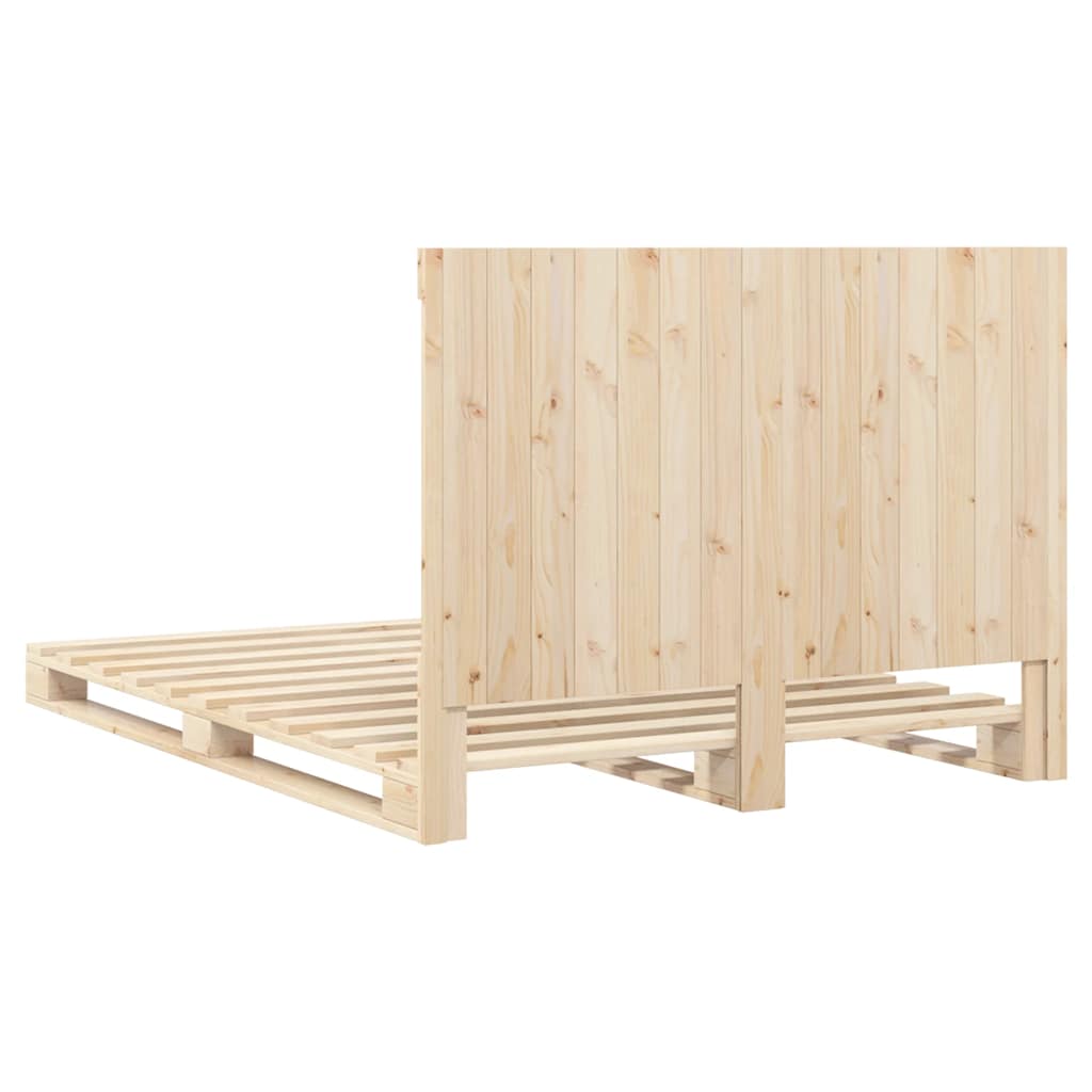 Bed Frame without Mattress with Headboard 140x200 cm Solid Wood