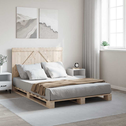 Bed Frame without Mattress with Headboard 140x200 cm Solid Wood
