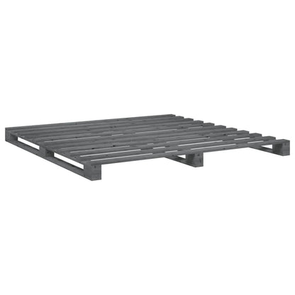 Bed Frame without Mattress  Grey 200x200 cm Solid Wood Pine