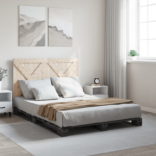 Bed Frame without Mattress  Grey 140x200 cm Solid Wood Pine
